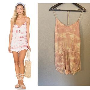 NWT Gypsy 05 T Back Easy Jogging Romper Pink Tie Dye  Festival Anthropologie (L)